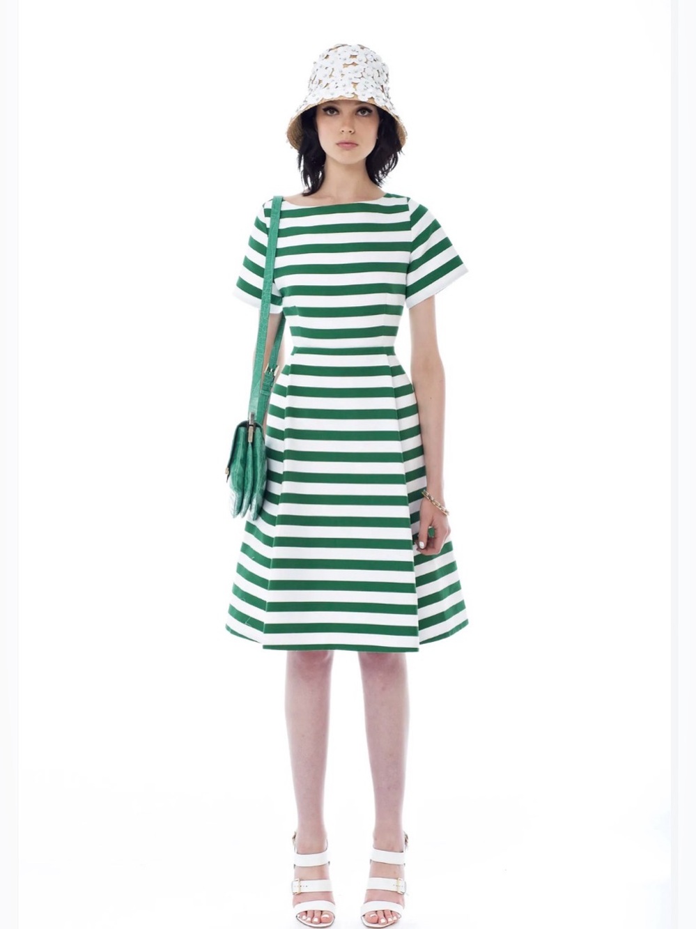 NWT Kate Spade New York Green & White Striped Dress
